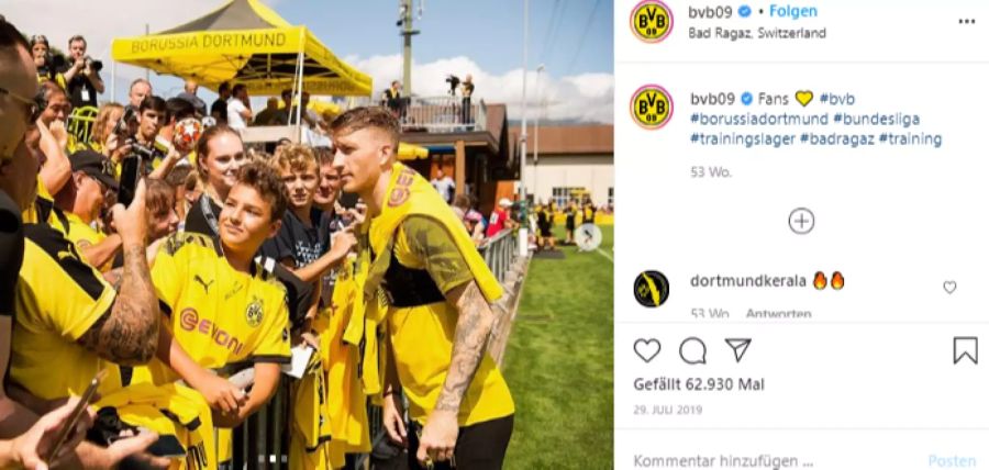 Fans sind 2020 bei den Trainings des BVB in Bad Ragaz nicht erlaubt.