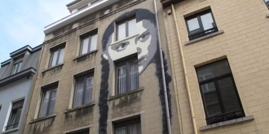 Der belgische Künstler Encq sprayte das Gesicht der jungen Schwedin inklusive ihrer typischen langen Zöpfe an die Fassade. Foto: Antonia Hofmann