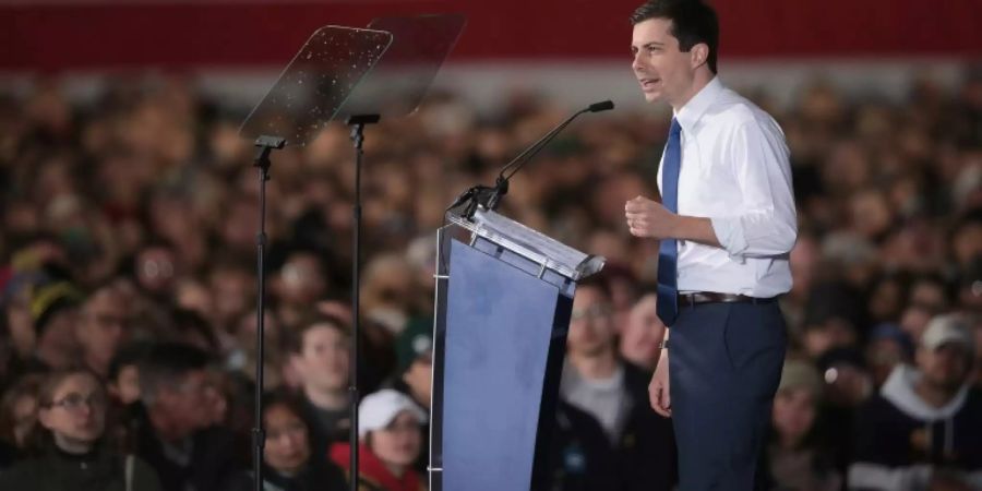 Pete Buttigieg bei seinem Auftritt in South Bend