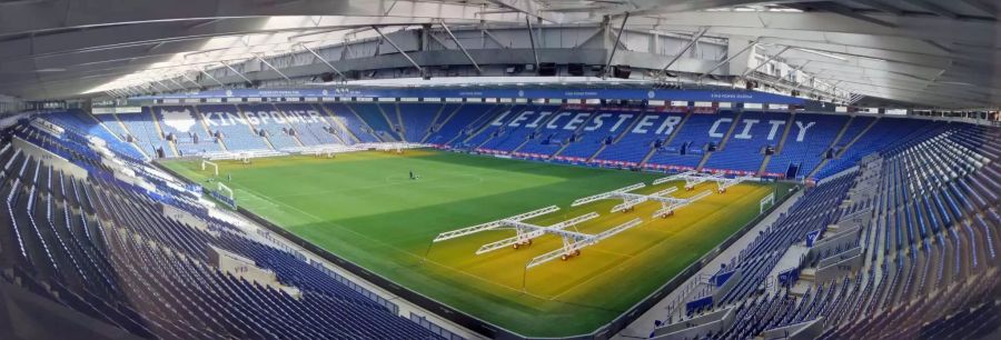 King Power Stadium in Leicester, Heimstadion von Leicester City, 32'312 Zuschauer.