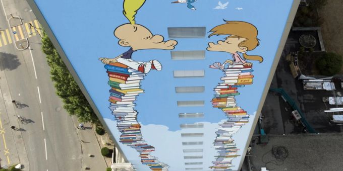 Nach Angaben des Architekten das grösste Wandbild der Schweiz. Nach Angaben des Architekten das grösste Wandbild der Schweiz.