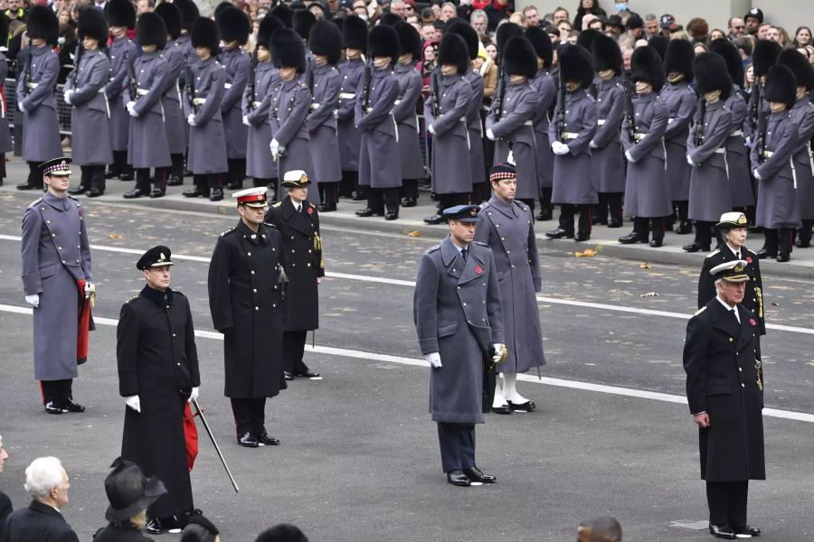 Prinz Edward, Prinz William und Prinz Charles legen Kränze am «Remembrance Day».