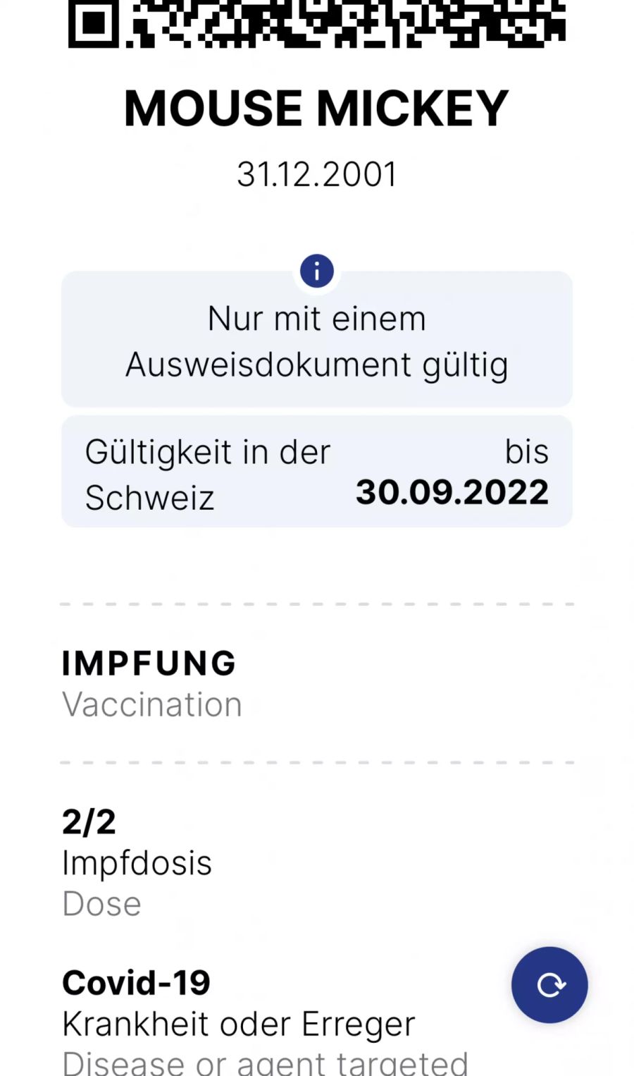 Die Zertifikate lassen sich problemlos in die Schweizer App integrieren.