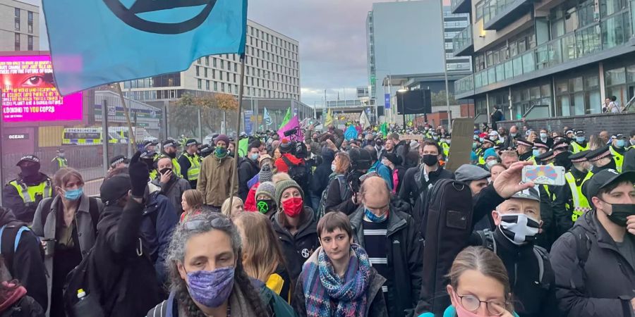 Demonstranten beim Klimagipfel in Glasgow.