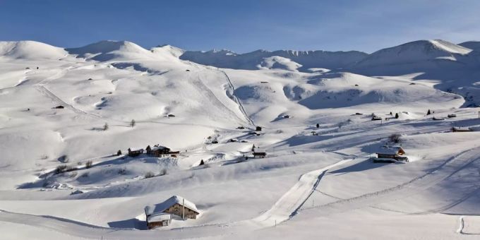 Das Gebiet der Fideriser Heuberge im Prättigau. Hier wird am Wochenende Neuschnee erwartet. heuberge