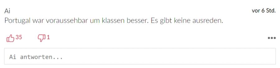 «Ai» macht deutlich: «Es gibt keine Ausreden.»