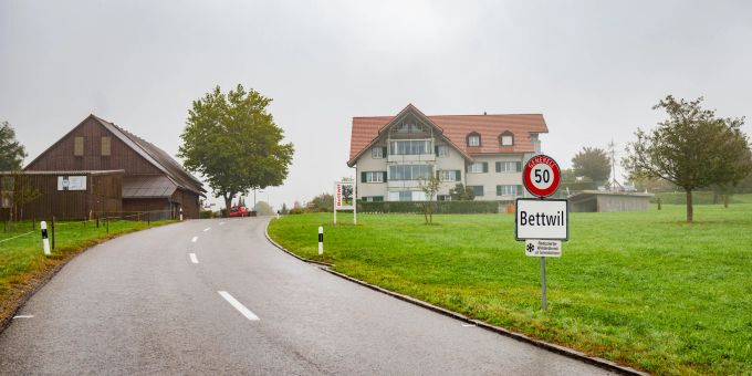 Die Ortseinfahrt Bettwil. Die Ortseinfahrt Bettwil.