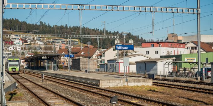 Der Bahnhof in Willisau. Der Bahnhof in Willisau.
