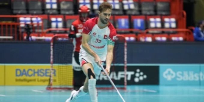 Luca Graf (hier bei der WM 2022 in Helsinki). Luca Graf Floorball Köniz