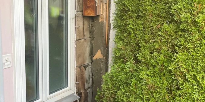 Appenzell AI: Mottbrand in Hauswand. Appenzell AI