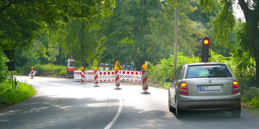 Lichtsignal Anlage Baustelle Strasse