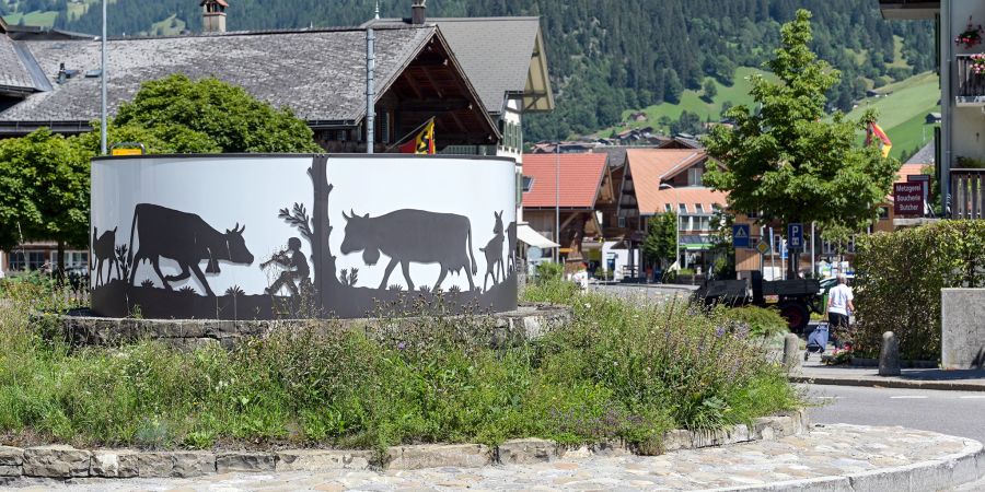 Der Zentrumskreisel in Zweisimmen. - Simmental