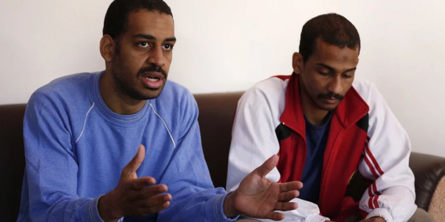 IS-Anhänger Alexanda Kotey (L) und El Shafee Elsheikh (R) führten nach ihrer Festnahme ein Interview mit dem Journalisten Sean Langan. (Archivbild)