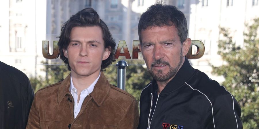 Tom Holland und Antonio Banderas Photocall für den Film «Uncharted».