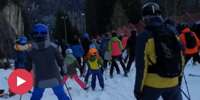 «Feierabend-Verkehr» - Video zeigt Mega-Stau auf Skipiste in Ischgl