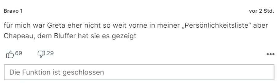 Auch Leser, die eigentlich keine Greta-Fans sind, geben ihr Zuspruch.