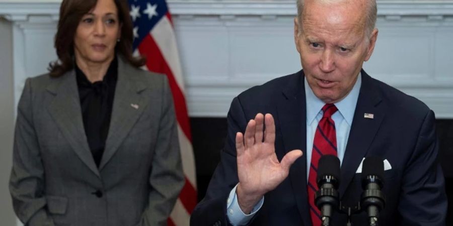 Biden mit seiner Stellvertreterin Kamala Harris im Weissen Haus.