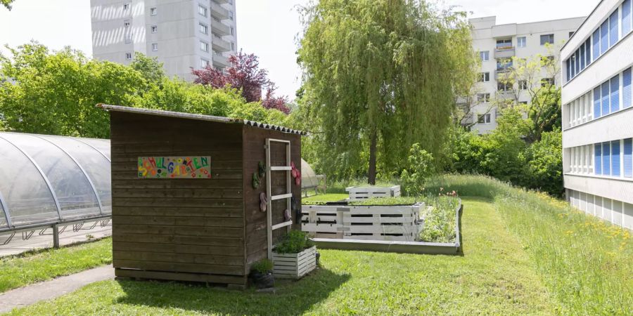 Der Schulgarten der Schulanlage Unterboden in Obersiggenthal.