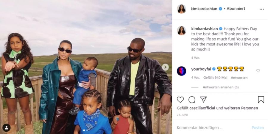 Ein Bild aus alten Tagen: Kanye West und Kim Kardashian mit ihren vier Kindern.