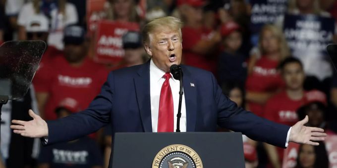 US-Präsident Donald Trump bei seiner Wahlkampf-Rally in Tulsa, Oklahoma. Election 2020 Digital