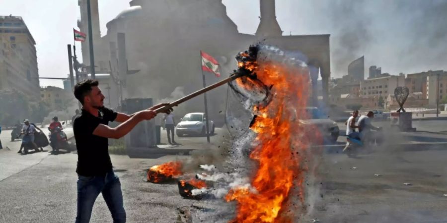 Demonstrant in Beirut