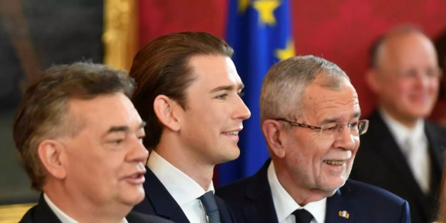 Kogler, Kurz und Van der Bellen (v.l.n.r.)