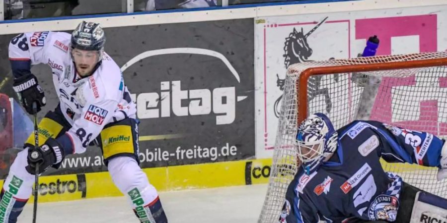 Hütet weiter das Tor der Straubing Tigers: Jeff Zatkoff. Foto: Armin Weigel/dpa