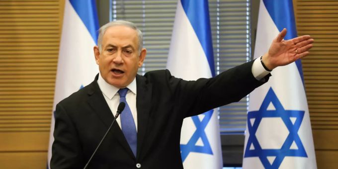 Benjamin Netanjahu, Premierminister von Israel, spricht während einer Fraktionssitzung. Israel Benjamin Netanjahu