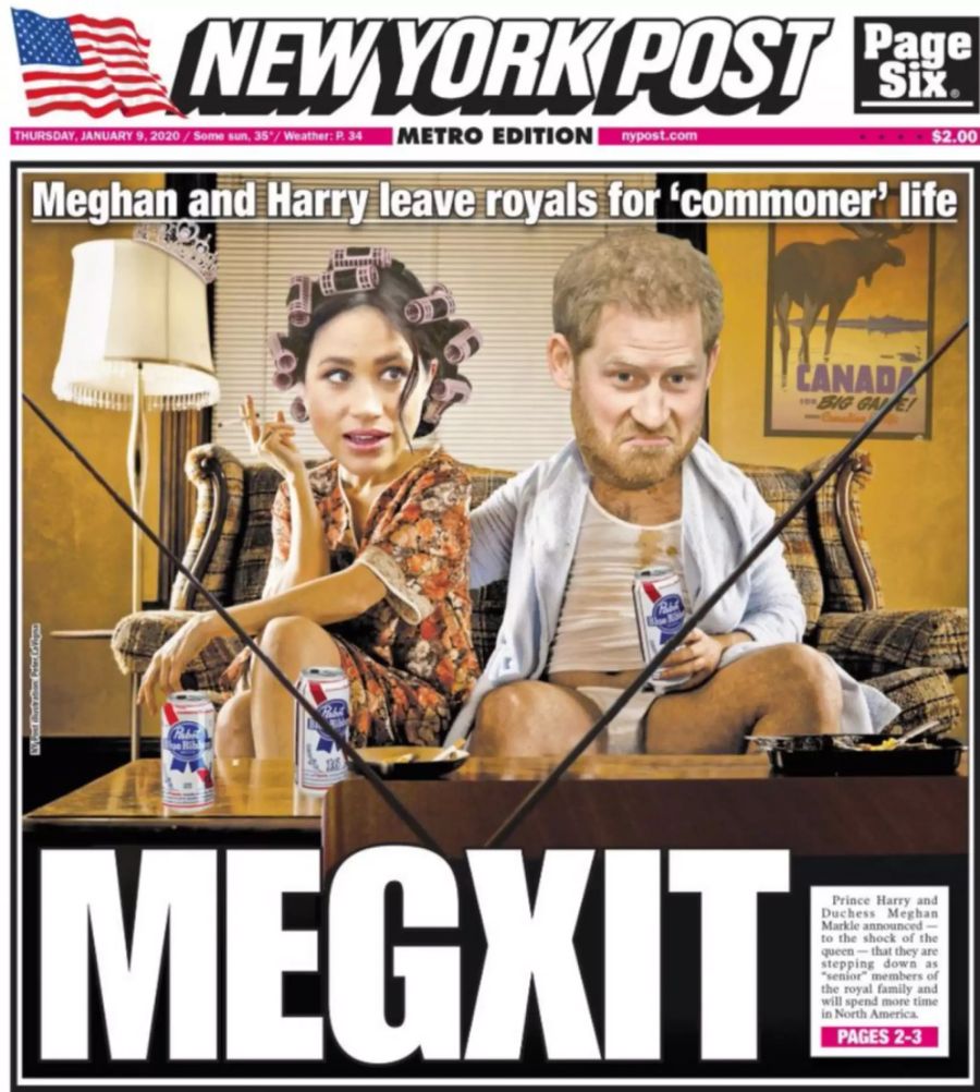 Die «New York Post» zeigt auf satirische Weise, wie das «alltägliche Leben» der Royals aussehen könnte.