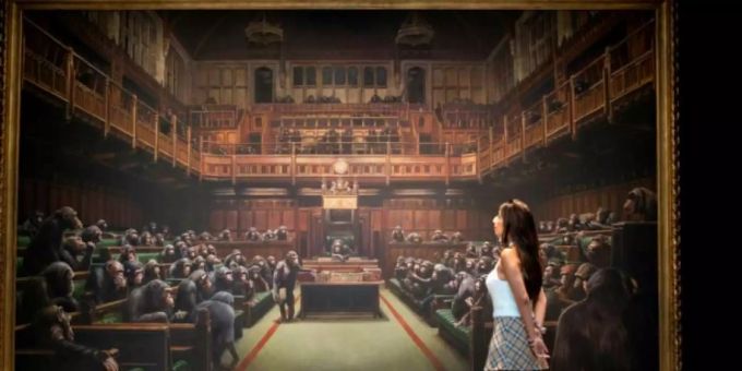Banksys Werk «Devolved Parliament» banksy