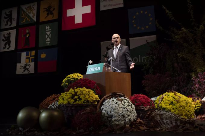 Bundesrat Alain Berset spricht an der offiziellen Eröffnung der Olma. Alain Berset olma
