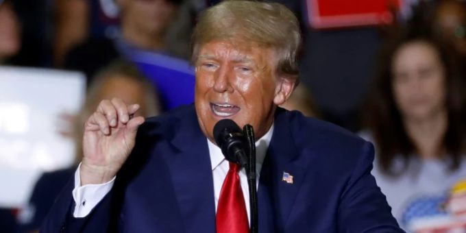 Trump bei einer Rede. Donald Trump