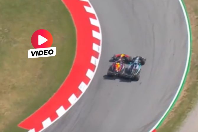 Verstappen Russell Barcelona