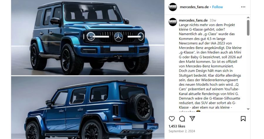 Screenshot Instagram @mercedes_fans.de
