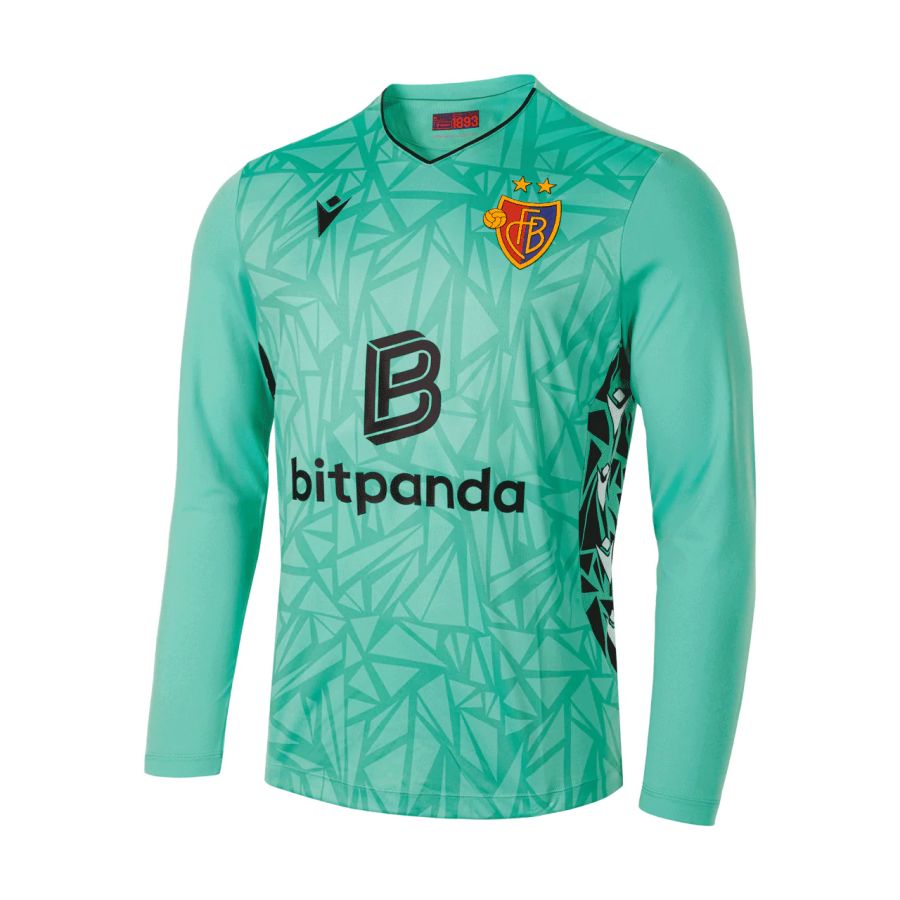 Das Torhüter-Trikot beim FCB ist in Grün mit einem abstrakten Fracture-Muster gehalten.