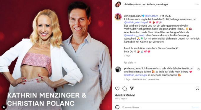 Christian Polanc kehrt für die Profichallenge von «Let's Dance» 2025 zurück aufs Parkett. let's dance 2025