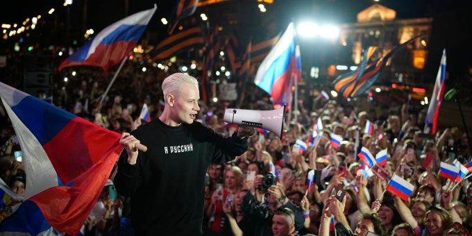 Der nationalistische russische Popstar Shaman soll sein Land bei einem von Moskau gegründeten internationalen Musikwettbewerb vertreten. (Archivbild) Popstar Shaman