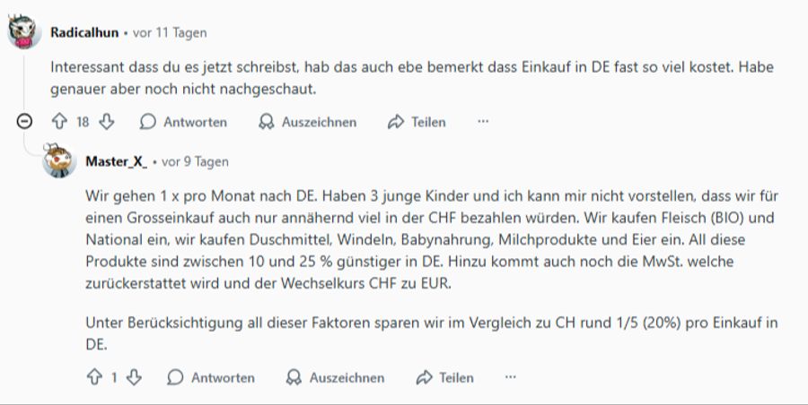 Fleisch ist aber immer noch günstiger als in der Schweiz.