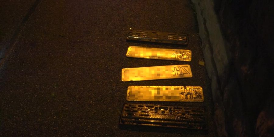 Die Polizei fand in Meilen ZH fünf Autoschilder im Wasser.