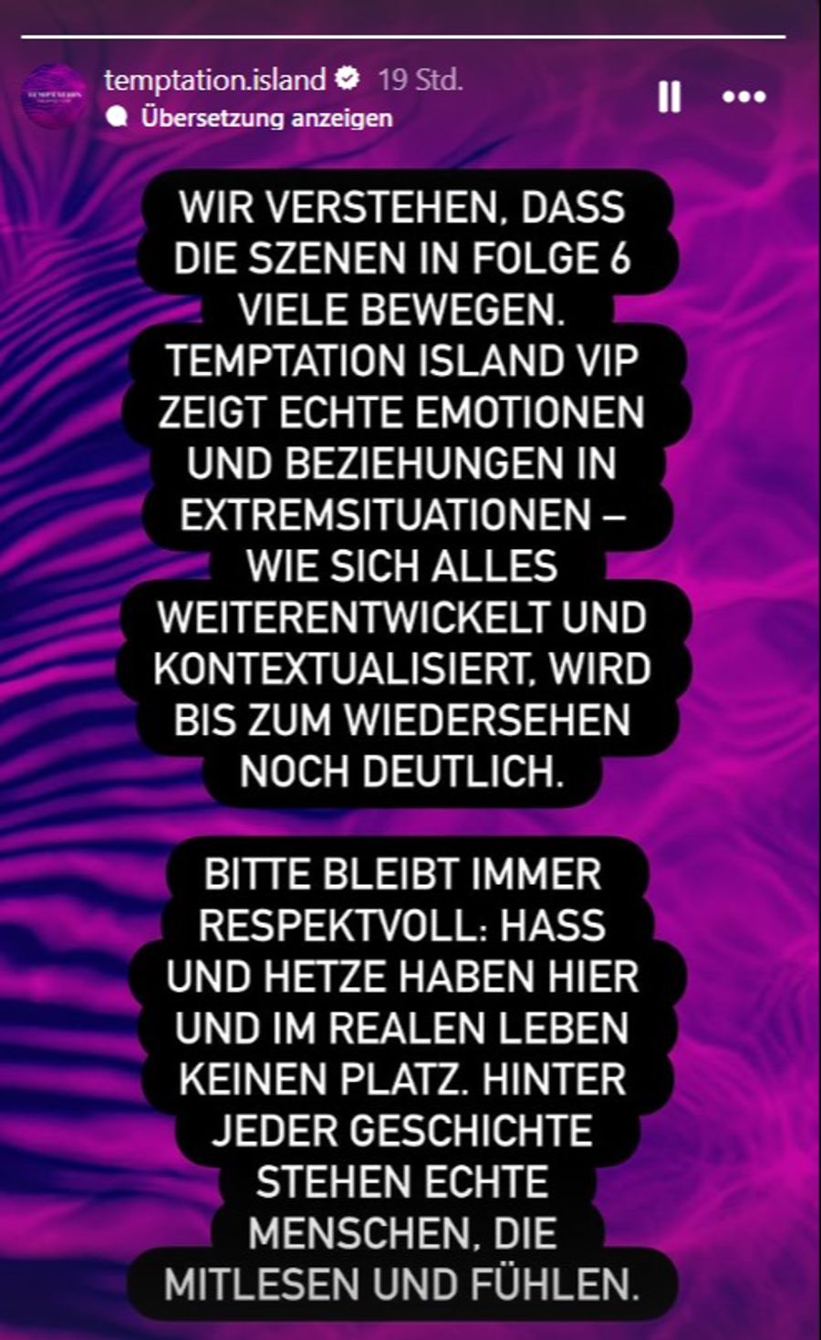 aleks temptation island statement