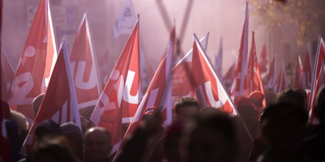 Bauarbeiter Demonstration Protest Ausschreitungen
