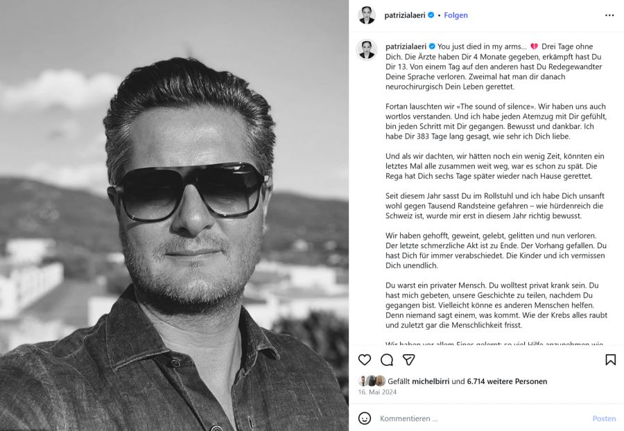 Laeris Partner, dessen Name unbekannt ist, verstarb im Mai 2024 an einem Hirntumor.