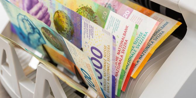 Schweizer Franken Billet Noten