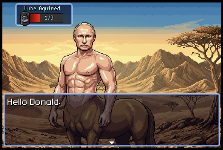 Im Spiel tritt der russische Präsident Wladimir Putin als animierter Zentaur auf.