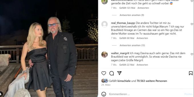 Davina Geiss und ihr Papa Robert sind sonst ein Herz und eine Seele. geissens