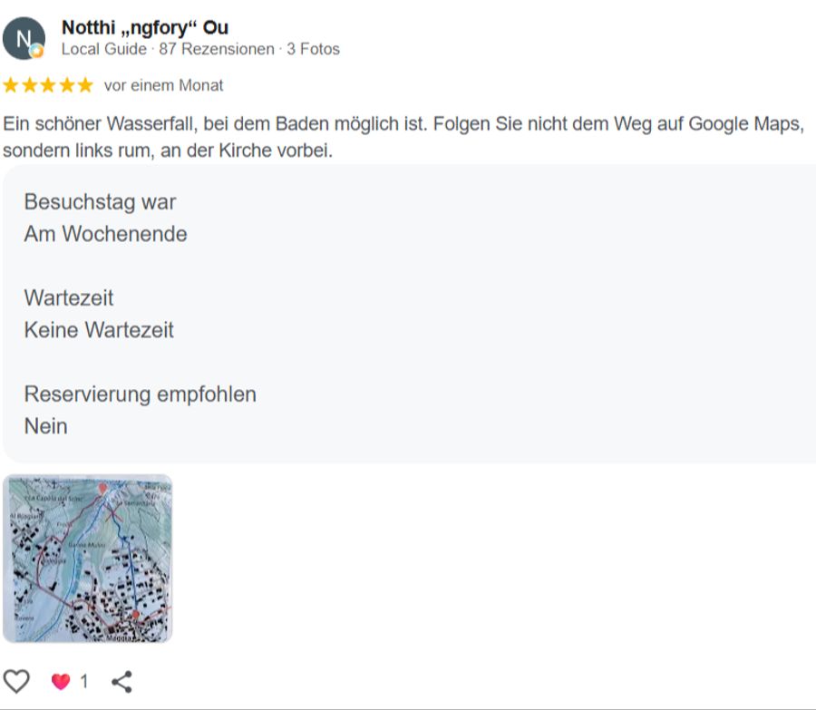 Der Weg auf Google Maps führt zum gesperrten Weg-Eingang.