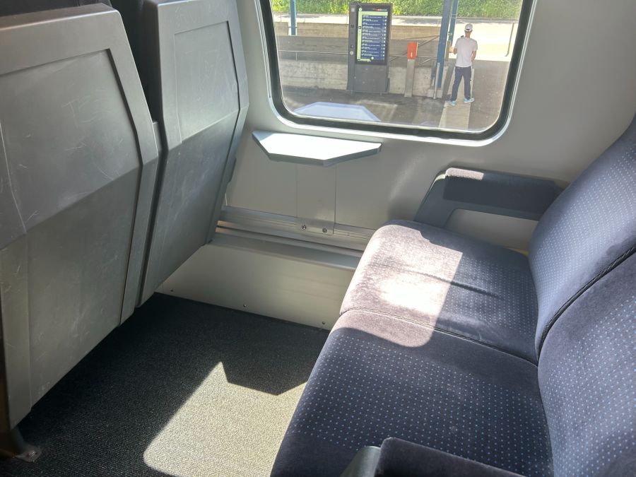 An diesem Sitzplatz im Zug holte sich die Pendlerin die Zecke.