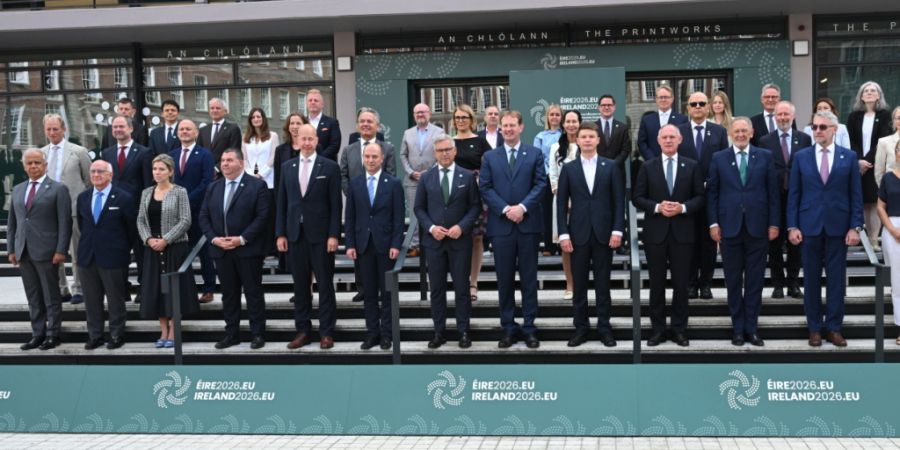 Bundesrat Beat Jans (dritte Reihe, 3. von links) traf am Donnerstag in Dublin die für die innere Sicherheit zuständigen Ministerinnen und Minister der EU-Staaten.