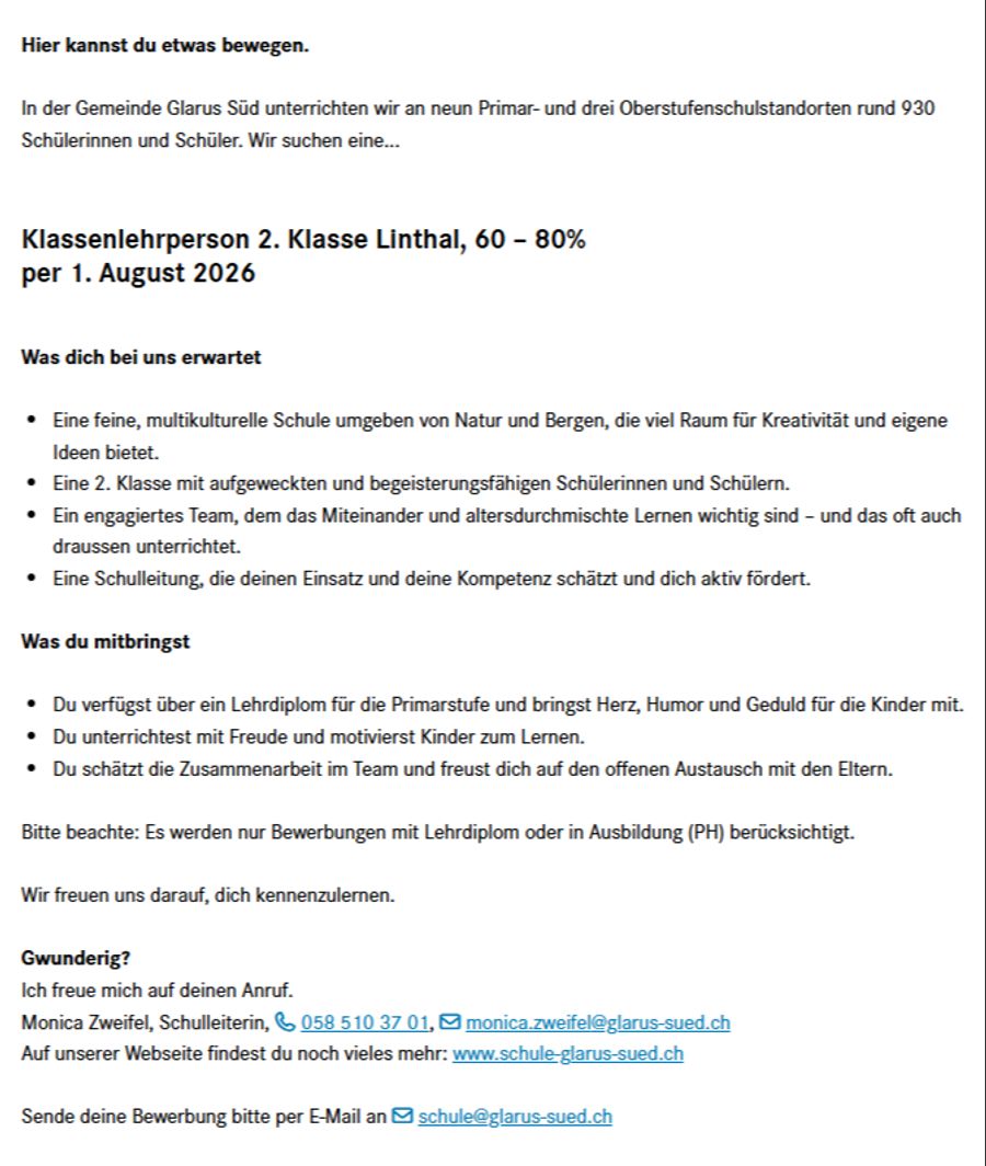 schule glarus süd