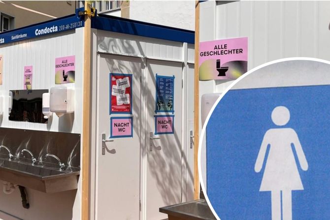 Frauen, die ein separates WC suchen, werden ganz links fündig.